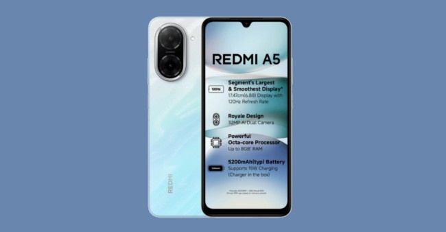 Redmi A5: ಸ್ಟೈಲಿಶ್ ಹಾಗೂ ಬಜೆಟ್-ಫ್ರೆಂಡ್‍ಲಿ ಸ್ಮಾರ್ಟ್‌ಫೋನ್